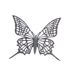 Set of 12 pieces butterflies with adhesive, house or event decorations, black color, A41